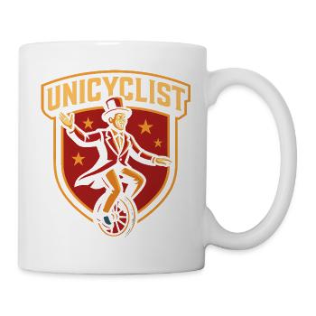Zirkus-Einradfahrer Lustiger Kinderzirkus - Tasse - Weiß - Rechts