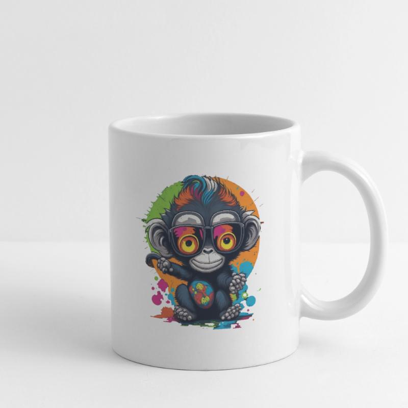 Neon Spectacled Monkey Splash - Monkey - Monkey Mug