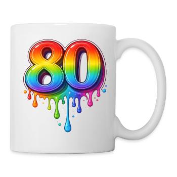 80 Rainbow Retro Number - Mug blanc - blanc - Droite