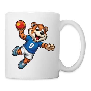 Tiger im Fußballtrikot - Tasse - Weiß - Rechts