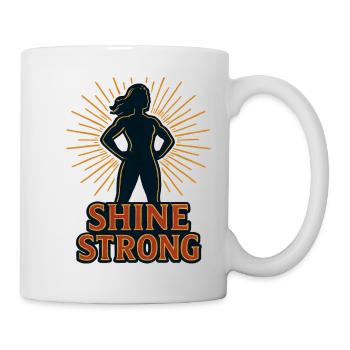 Shine Strong silhouette with sun rays - Mug - white - Right