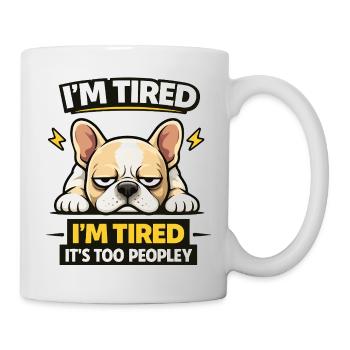 Tee Bulldog fatigué - Mug blanc - blanc - Droite