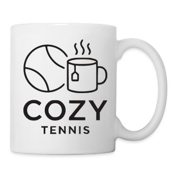 Cozy Tennis Club,  Stylisches Tennis Cap - Tasse - Weiß - Rechts