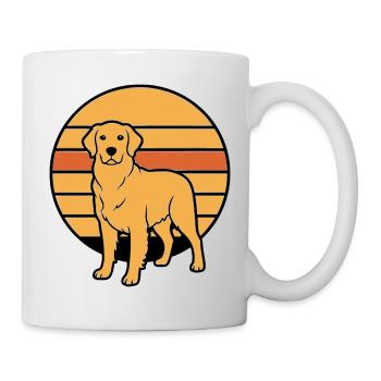 Dog Retriever Retro Sunset - Mug - white - Right