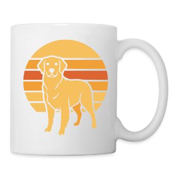 Hund Retro Sunset Flat Icon - Tasse - Weiß - Rechts