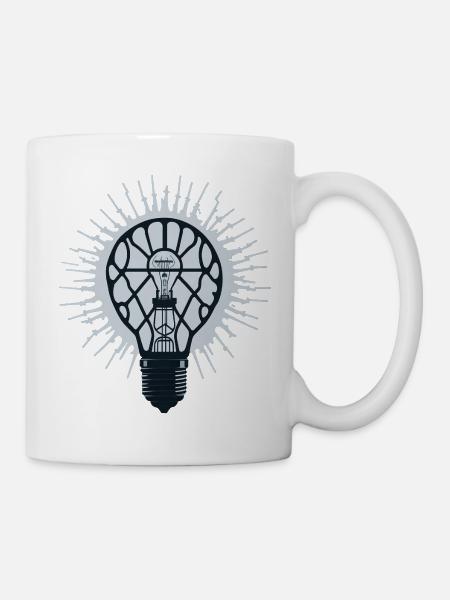 Leuchtende Idee: Inspirations-Glühbirne - Tasse - Weiß