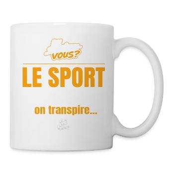 Le sport est dangereux : on transpire - Mug blanc - blanc - Droite