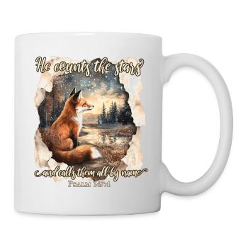 Christliches Zitat Bibelvers Fuchs - Tasse - Weiß - Rechts