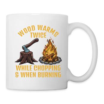 Bois : Couper vs. Brûler - Mug blanc - blanc - Droite