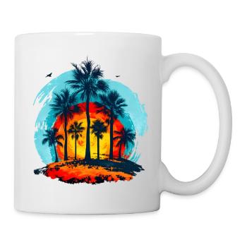 Palm trees at tropical sunset - Mug - white - Right