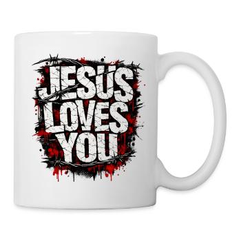 Jesus Loves You Streetwear - Mug - white - Right