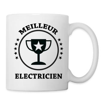 Meilleur Électricien : Le Trophée de la Qualité - Mug blanc - blanc - Droite