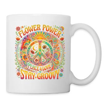 Paix, Amour, Liberté Fleur - Mug blanc - blanc - Droite