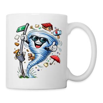 Hurricane with sunglasses - Mug - white - Right