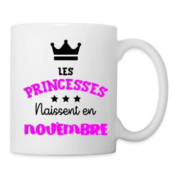 Princesse née Novembre Beau Cadeau Anniversaire - Mug blanc - blanc - Droite