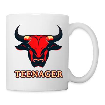 Roter Stierkopf Teenager - Mug blanc - blanc - Droite