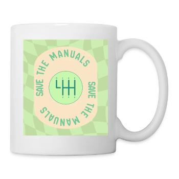 Save The Manuals Design für Petrolheads - grün - Tasse - Weiß - Rechts