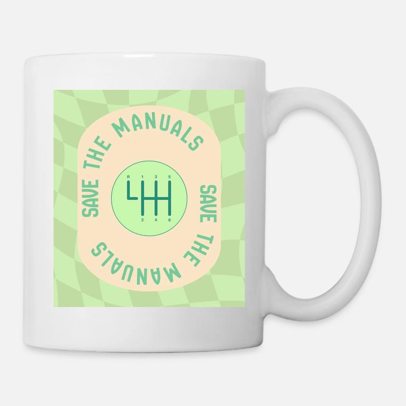 Save The Manuals Design for Petrolheads - green - Mug - white