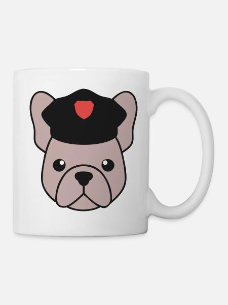 Frenchie Polizist Cop Security - Tasse - Weiß