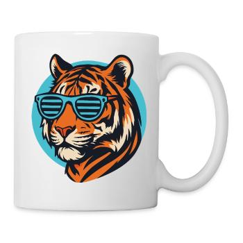 Pop Art du tigre aux lunettes de soleil - Mug blanc - blanc - Droite