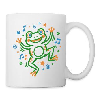Tanzender Frosch mit Musik - Tasse - Weiß - Rechts