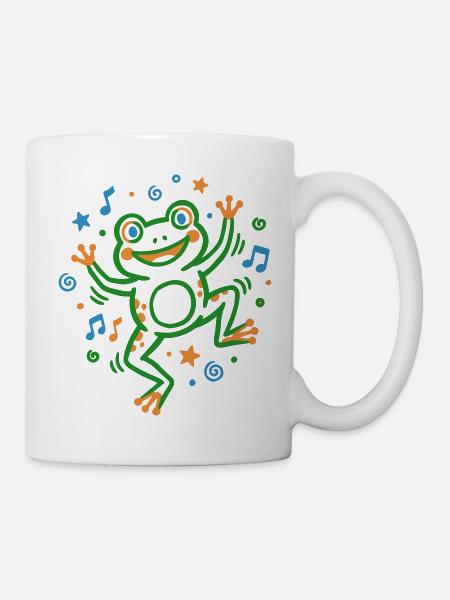 Dancing frog with music - Mug - white