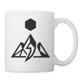Minimalistischer geometrischer Berggipfel im Freien - Tasse - Weiß - Rechts