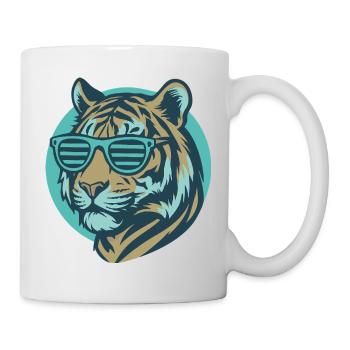 Pop Art du tigre aux lunettes de soleil - Mug blanc - blanc - Droite