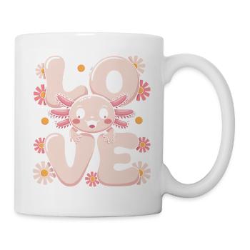 Love Daisy Bloom Kawaii Axolotl - Mug - white - Right