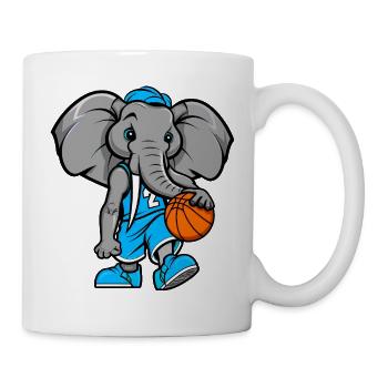 Elefant Basketball - Tasse - Weiß - Rechts