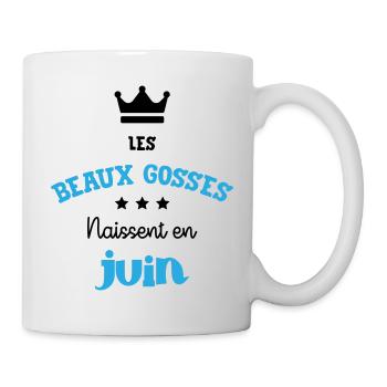Cadeau naissance bébé garçon Juin Beaux Gosses BG - Mug blanc - blanc - Droite