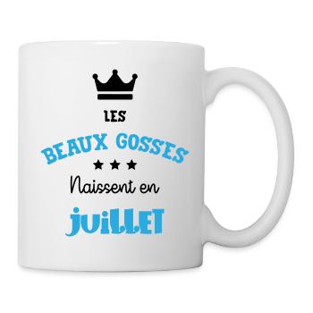 Cadeau naissance bébé garçon Juillet Beaux Gosses - Mug blanc - blanc - Droite