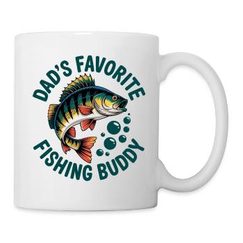 Angeln mit Papa - Tasse - Weiß - Rechts