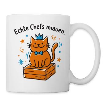 Katzenchef mit Krone - Tasse - Weiß - Rechts