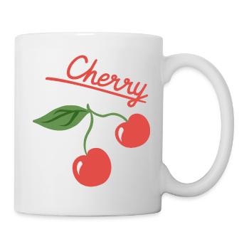 Cherry Fruit Summer Design - Tasse - Weiß - Rechts