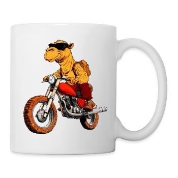 Kamel Motorradfahrer - Tasse - Weiß - Rechts