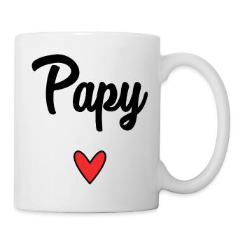 PAPY. FÊTE DES PÈRES. BONNE FÊTE PAPY. JE T'AIME.  - Mug blanc - blanc - Droite