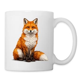 Fuchs Illustration Farbspiel - Tasse - Weiß - Rechts