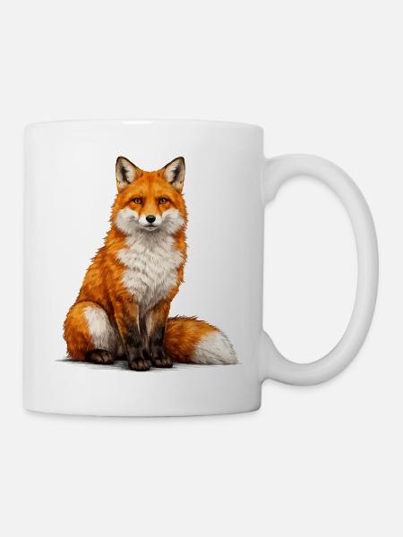 Fuchs Illustration Farbspiel - Tasse - Weiß
