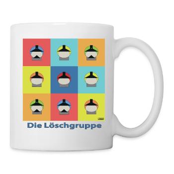 Die Löschgruppe Pop Art Grid - Feuerwehr - Tasse - Weiß - Rechts
