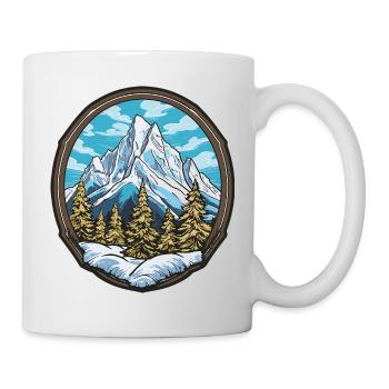 Alpine Bergpanorama Badge - Tasse - Weiß - Rechts
