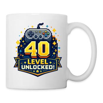 40 Level Freigeschaltet Retro Controller - Tasse - Weiß - Rechts