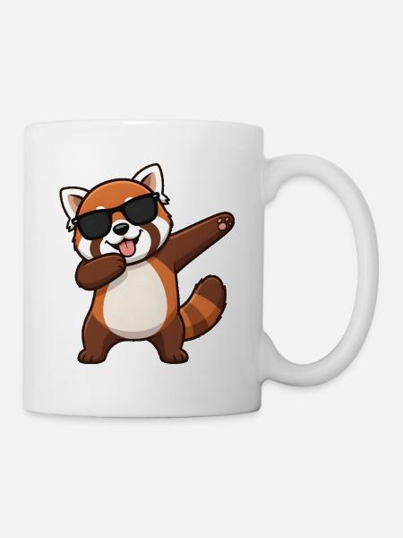 Dabbing Roter Panda - Tasse - Weiß