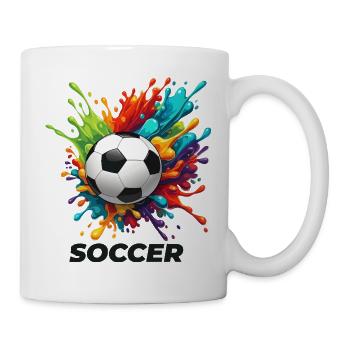 Lebendiges Splash-Fußball-Motiv - Tasse - Weiß - Rechts