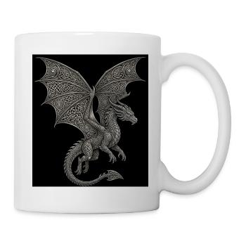 Dragon Fantasy Celtic Knot Pattern Design - Mug - white - Right