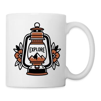 Lanterne Explore Mountains Vintage - Mug blanc - blanc - Droite