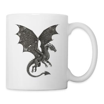 Drache Edles keltisches Knotenmuster  - Tasse - Weiß - Rechts