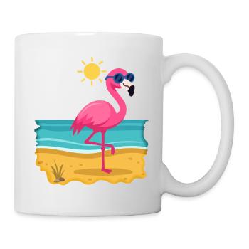Flamingo sunbathing No.1 - Mug - white - Right