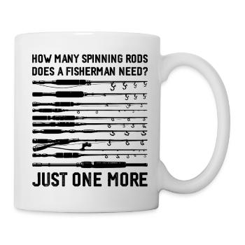 Angler Design – Nur noch eine Spinnrute mehr - Tasse - Weiß - Rechts