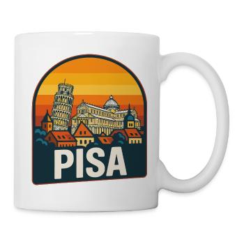 Pisa Italy Leaning Tower Retro Sunset Vintage - Mug - white - Right